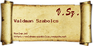 Valdman Szabolcs névjegykártya